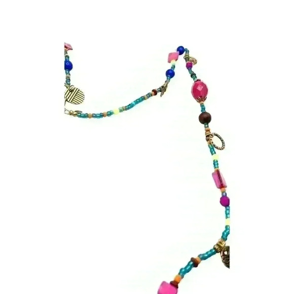 Premier Designs Chunky Bead Necklace Mixed Materials 38" - Picture 3 of 5